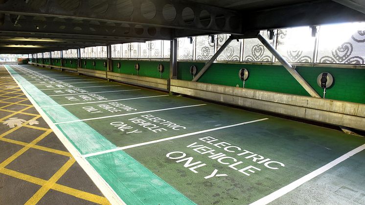 The largest EV charging hub in rail opened at Hatfield station last year