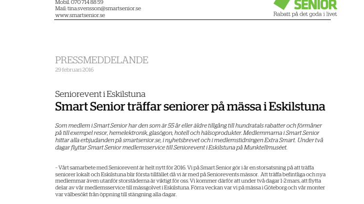 Smart Senior träffar seniorer på mässa i Eskilstuna