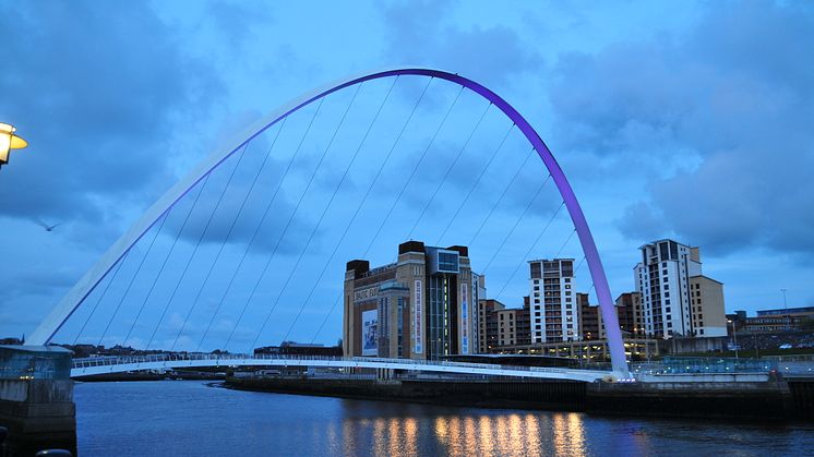 ​Gateshead Millenium Bridge turns purple to launch Action on Stroke Month