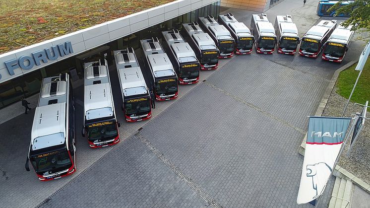 Zwölf Biogas-Stadtbusse verstärken künftig die Flotte der Stadtwerke Dachau. (Foto: MAN Truck & Bus)
