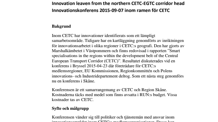 Europeisk innovationskonferens inom transport och infrastruktur i Lund 
