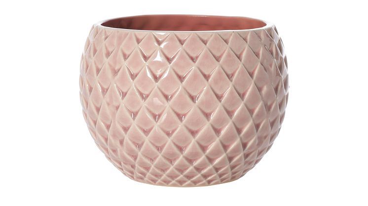 Kruka i rosa keramik