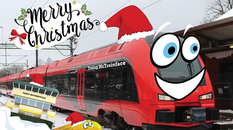 Christmas greetings were sent by Trainy McTrainface to cousins Boaty McBoatface and FerryMcFerryface.