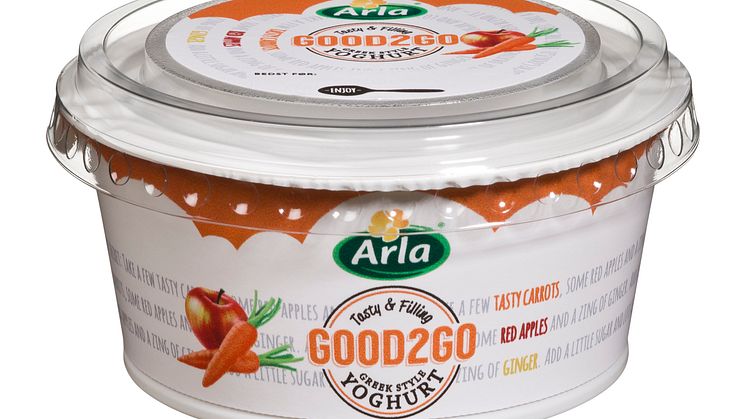 Good2Go yoghurt med gulerod, æble og ingefær