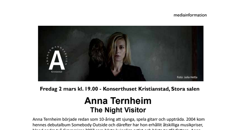 Anna Ternheim • The Night Visitor