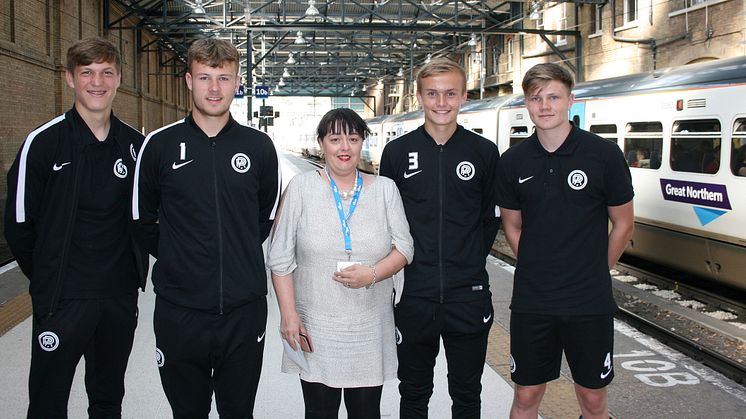 On the ball: (from left) Harry Draper, Charlie Milton, Paula Hilliard, Jack Morrell and Sam Willis