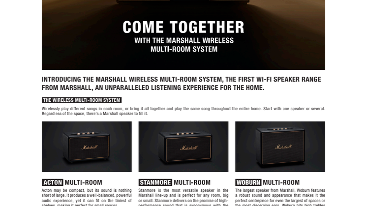 Come Together with The Marshall Wireless Multi-Room System