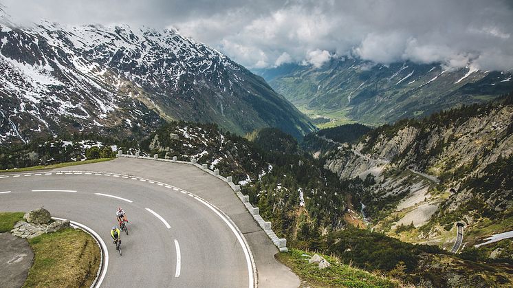 Rennradfahrer auf dem Sustenpass