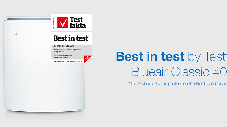 Blueair Classic 405 Best-in-test in independent third party testing of 12 different air purifier brands