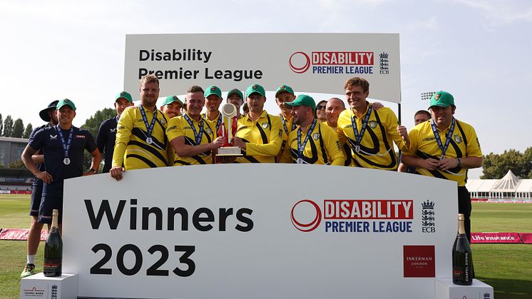 The Hawks lift the Disability Premier League trophy. Photo: Getty Images