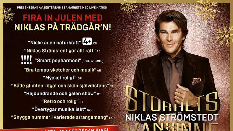 Fira Jul med Niklas Strömstedt på Trädgår'n i Göteborg med showen Storhetsvansinne 