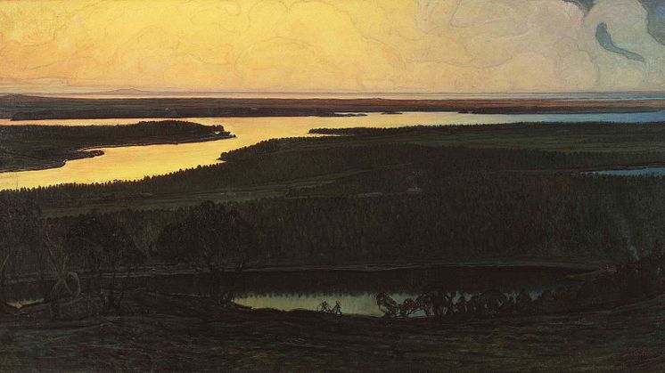 Otto Hesselbom, Vårt land. Motiv från Dalsland, 1902. Foto: Nationalmuseum. 