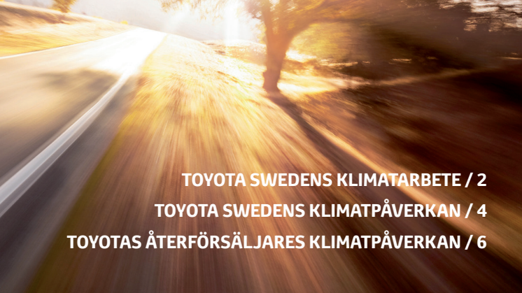 Toyota i Sverige redovisar nytt klimatbokslut 