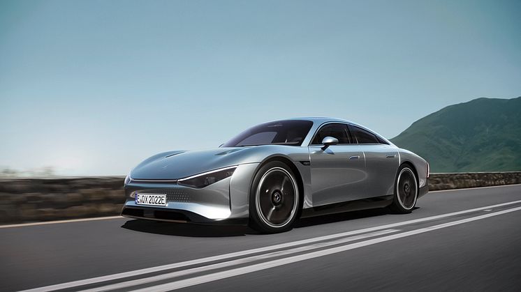 Op til 1.000 kilometer på en opladning i Mercedes-Benz VISION EQXX