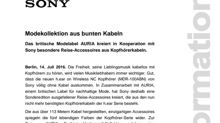 Modekollektion aus bunten Kabeln