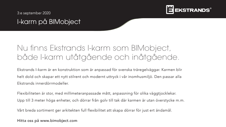 Ekstrads I-karm på BIMobject