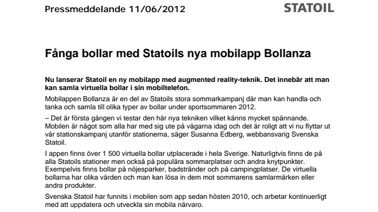 Fånga bollar med Statoils nya mobilapp Bollanza