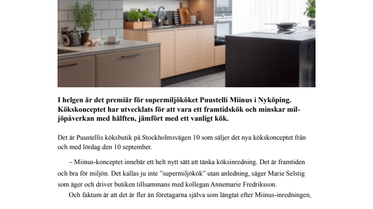 Nu kommer supermiljököket Miinus till Nyköping
