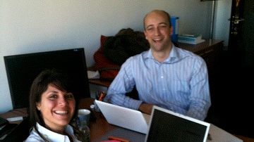 Nick and Courtney on a PR project for Cavotec MSL in Lugano