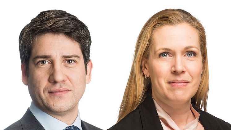 Daniel Anderbring, Head of Capital Markets och Sara Vesterlund, Deputy Head of Capital Markets för Cushman & Wakefield i Sverige.