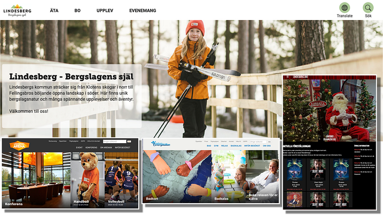 Tre webbplatser - lindesbergarena.se, energikallan.se och lindesbergsbio.se - slås ihop med visitlindesberg.se.