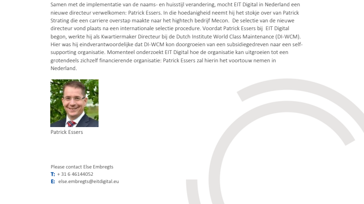 EIT ICT Labs wordt EIT Digital met een nieuwe directeur in Nederland!