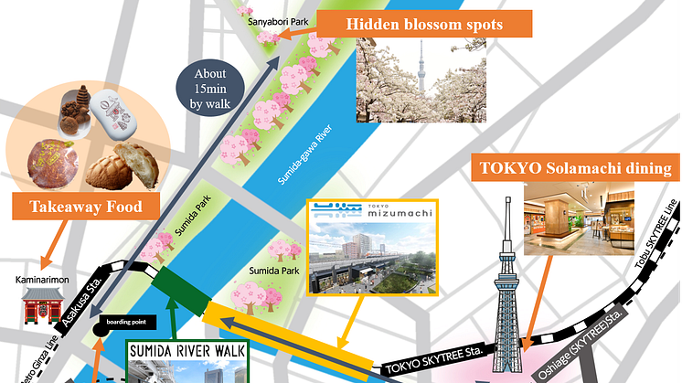 Spring 2020: A New Tokyo Destination Opens 　1 Night 2 Day Tour includes Sumida River Cherry Trees and the Shitamachi Sights