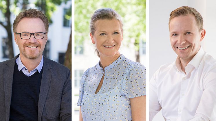 Gerhard Linder, utviklingssjef kontor, Camilla Aakre, utviklingssjef bolig, og Kjetil Bakken-Engelsen, leder LINK Arkitektur Oslo