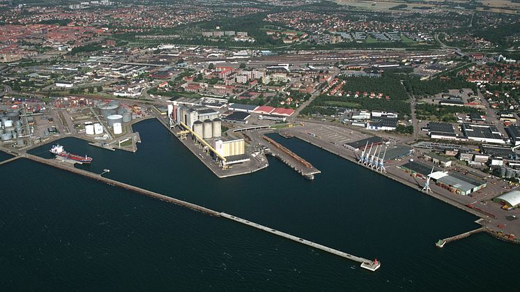 Flygbild Skåneterminalen Helsingborg