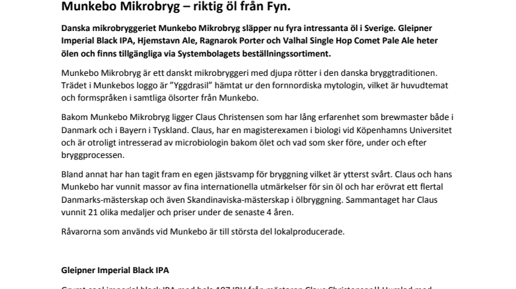 Munkebo Mikrobryg - riktig öl från Fyn