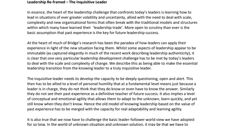 Executive Insight: Developing Leaders for Situations of Significant Complexity