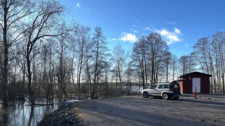 Höga vattennivåer vid en av pumpstationerna vid Finjasjön