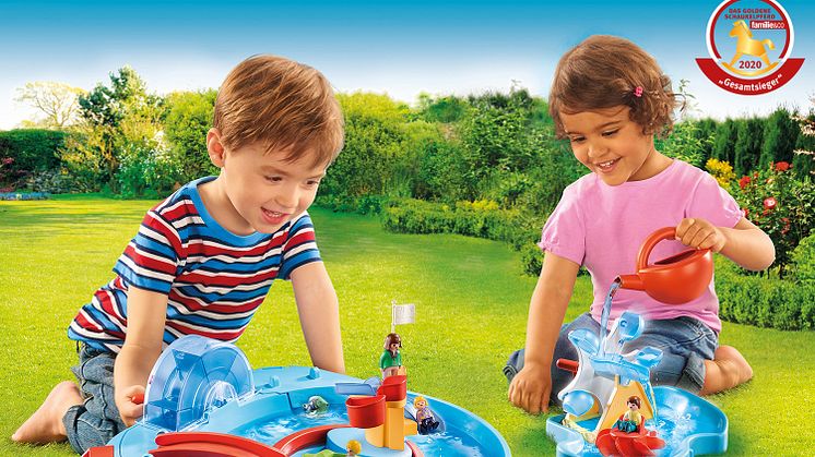 Die Wasserspielwelt PLAYMOBIL 1.2.3 AQUA hat das Goldene Schaukelpferd 2020 gewonnen