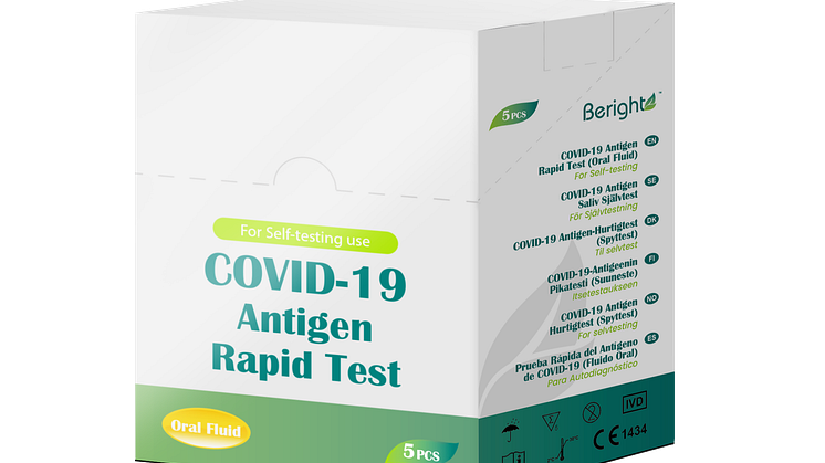 Add Pharma Covid-19 saliv självtest i 5-pack som finns på apotek i Sverige och Finland