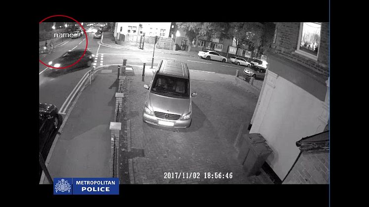 CCTV footage of five male suspects riding bikes