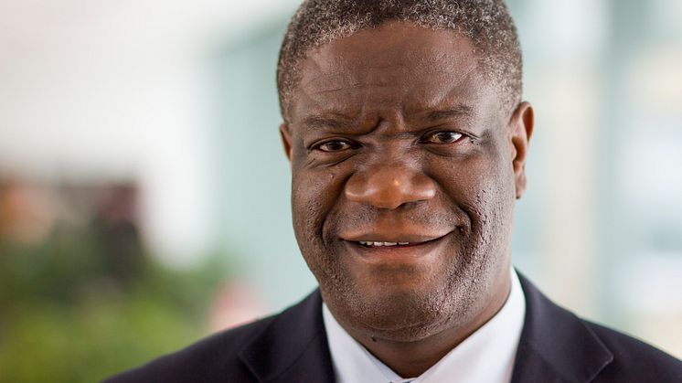 Denis Mukwege, hedersdoktor vid Umeå universitet och mottagare av Nobels fredspris 2018. Foto: Mattias Pettersson.