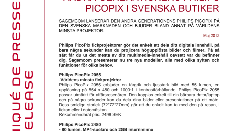 ANDRA GENERATIONENS PHILIPS PICOPIX I SVENSKA BUTIKER
