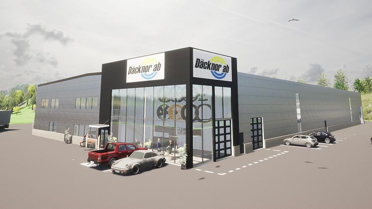 ByggArvid AB bygger 3000 kvm showroom och lagerlokal åt Däcknor AB utmed R40 i Ulricehamn