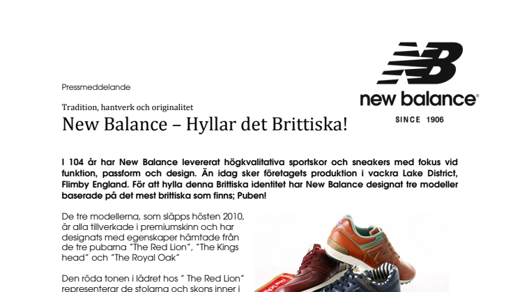 New Balance – Hyllar det Brittiska!