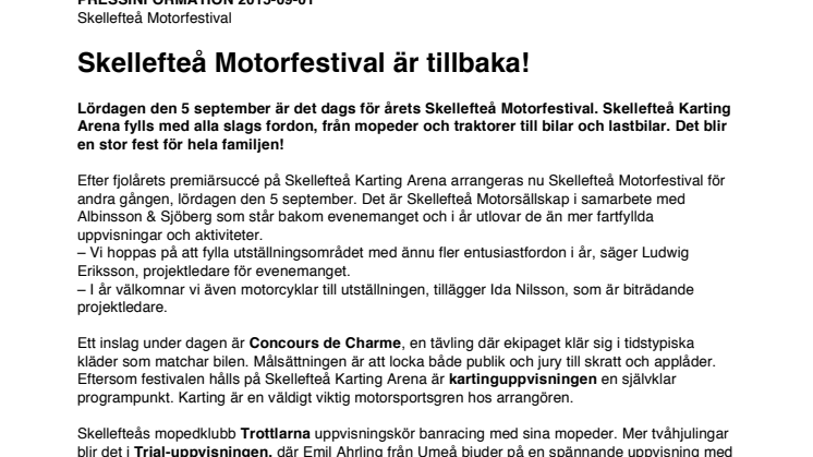 Skellefteå Motorfestival är tillbaka!