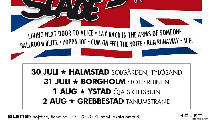 SWEET, SLADE & SMOKIE TILL SVERIGE SOMMAREN 2014! 