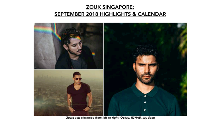 Zouk Singapore: September 2018 Highlights & Calendar