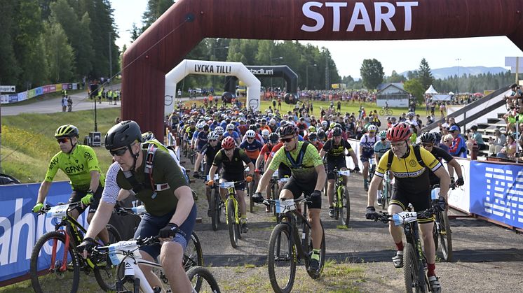 Cykelvasan Öppet Spår 2022 starten i Sälen