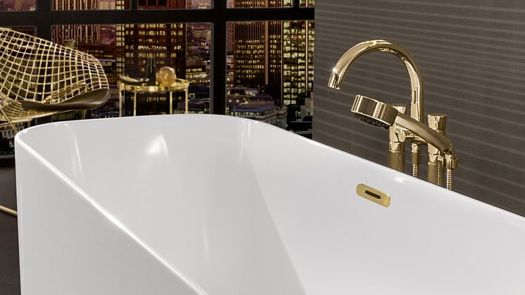 Sparkling bathroom in an elegant metallic look 