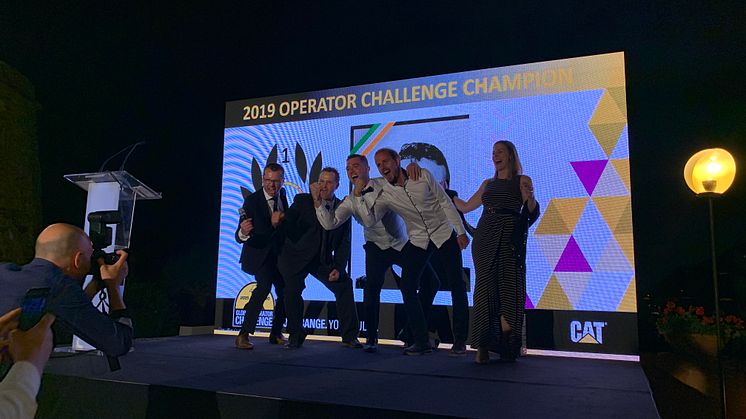 Caterpillar Operator Challenge 2019, europafinalen. De tre bästa förarna.