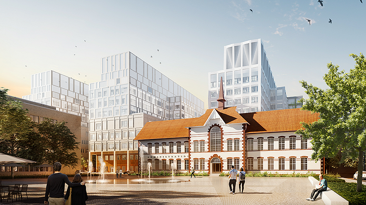 Illustration: White arkitekter. Nya Malmö sjukhus - Östra torget.