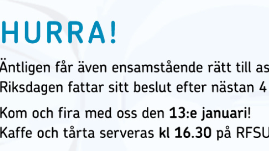 PRESSINBJUDAN: ​Hurra! Kom och fira ensamståendes rätt assisterad befruktning med oss