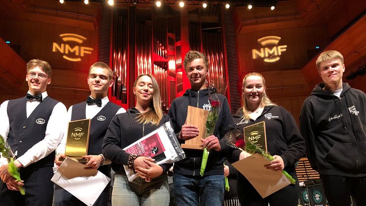 Premieutdeling fra NM skolekorps brass 2019. Smørås Skolemusikk ble norgesmester, men må vente med å forsvare tittelen til 2021. Foto: NMF