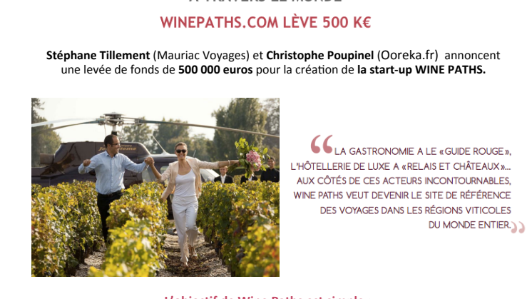 [FR] Wine Paths Lève 500,000 Euros