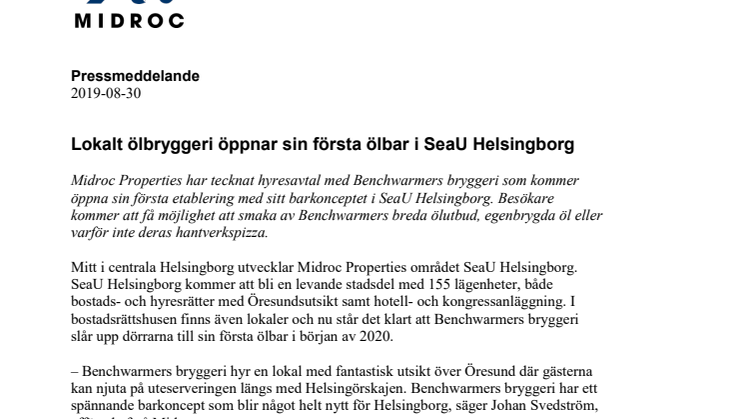 Lokalt ölbryggeri öppnar sin första ölbar i SeaU Helsingborg